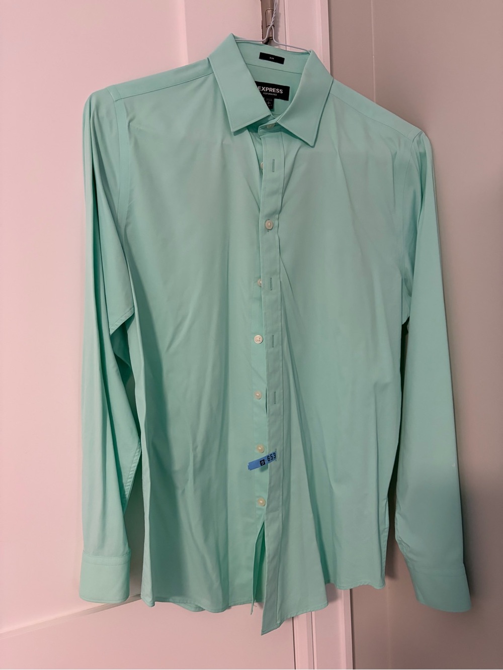 Express Men's Dress Shirt in Mint/Sea foam Green
